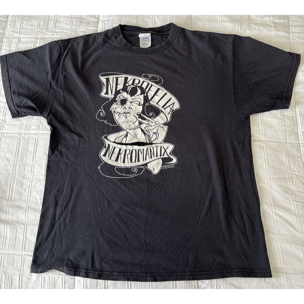 Rare Nekrofelia Nekromantix Shirt Distressed 2005 Machete - Size Large
